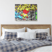 Superbunny Graffiti Canvas Afdruk (Insitu (Slaapkamer))