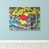 Superbunny Graffiti Canvas Afdruk (Insitu (Houten vloer))