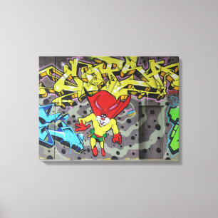 Superbunny Graffiti Canvas Afdruk