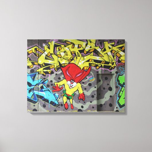 Superbunny Graffiti Canvas Afdruk (Voorkant)
