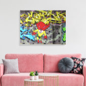 Superbunny Graffiti Canvas Afdruk (Insitu (Woonkamer))