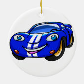 Supercar blue racing cartoon|Kies achterkleur Keramisch Ornament (Achterkant)