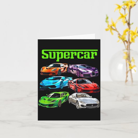 Supercar Cool Car Guy Srts Racing Fan Graphic Men Kaart (Gele Bloem)