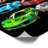 Supercar Cool Car Guy Srts Racing Fan Graphic Men  Poster (Hoek)
