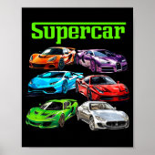 Supercar Cool Car Guy Srts Racing Fan Graphic Men  Poster (Voorkant)