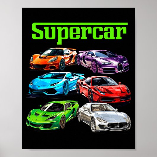 Supercar Cool Car Guy Srts Racing Fan Graphic Men  Poster (Voorkant)