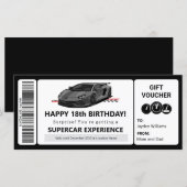 Supercar Ervaring Giftvoucher Sjabloon Certificaat (Voorkant / Achterkant)