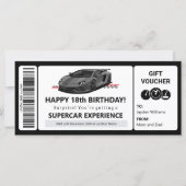 Supercar Experience Voucher Sjabloon Certificaat (Voorkant)