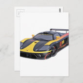 Supercar in zwart en geel briefkaart (Voorkant / Achterkant)