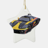 Supercar in zwart en geel keramisch ornament (Rechts)
