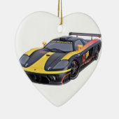 Supercar in zwart en geel keramisch ornament (Rechts)