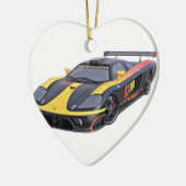 Supercar in zwart en geel keramisch ornament (Links)