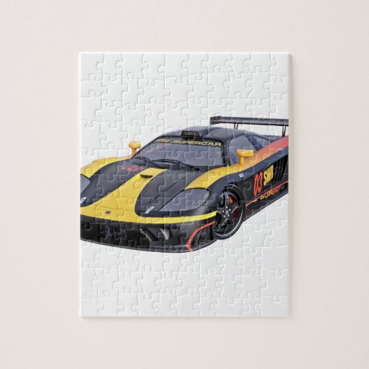 Supercar in zwart en geel legpuzzel (Verticaal)