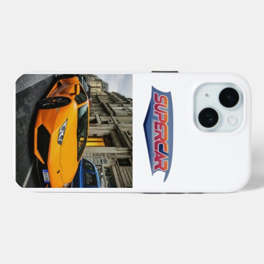 Supercar iPhone 15 Hoesje design. (Achterkant (horizontaal))