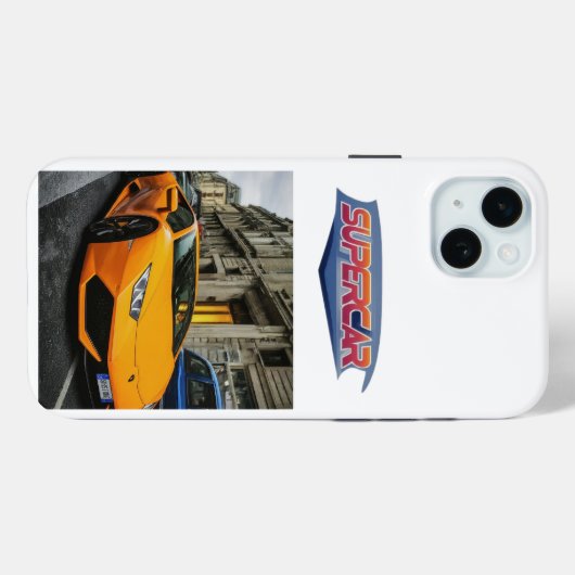 Supercar iPhone 15 Plus Hoesje Design. (Achterkant (horizontaal))