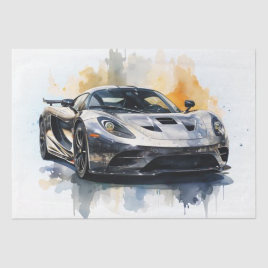 Supercar Racing Car Decoupage Tissuepapier (Voorkant)
