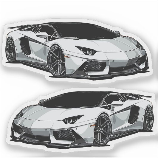 supercar-Sticker Sticker (Voorkant)