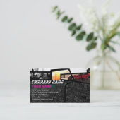 Supercars Fragment in dynamische GARAGE-achtergron Visitekaartje (Staand voorkant)