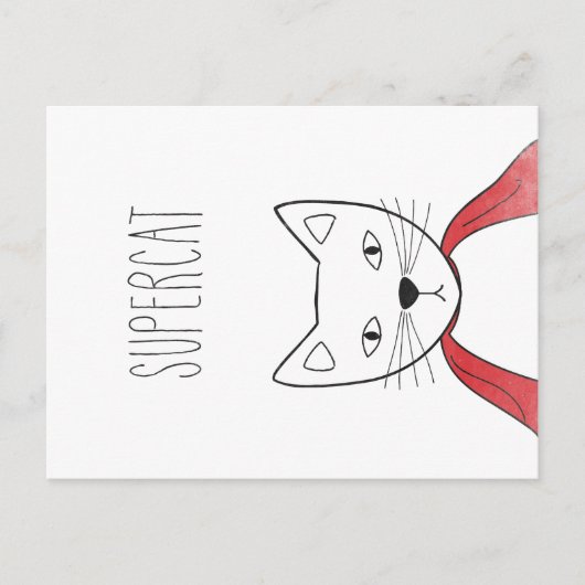 SUPERCAT briefkaart illustratiekatten (Voorkant)