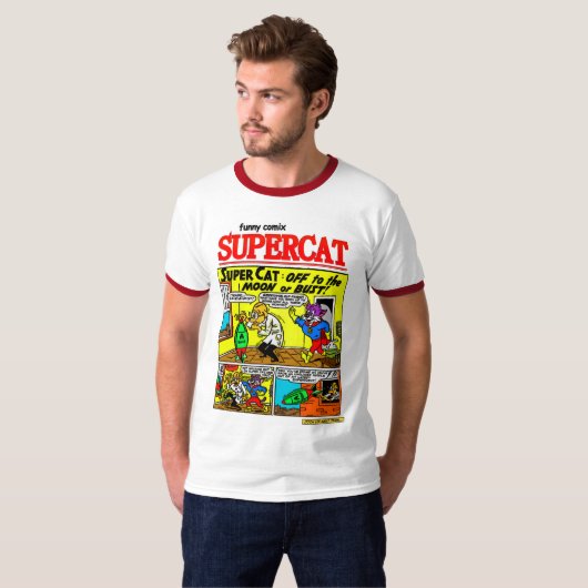SuperCat Comic Strip T-shirt (Voorkant volledig)