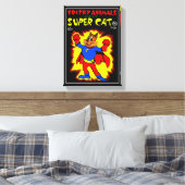 SuperCat Comics Canvas afdrukken (Insitu (Slaapkamer))