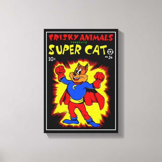 SuperCat Comics Canvas afdrukken (Voorkant)