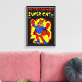SuperCat Comics Canvas afdrukken (Insitu (Woonkamer))