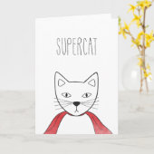 SUPERCAT de Illustratie van de Katten van de Kaart (Gele Bloem)