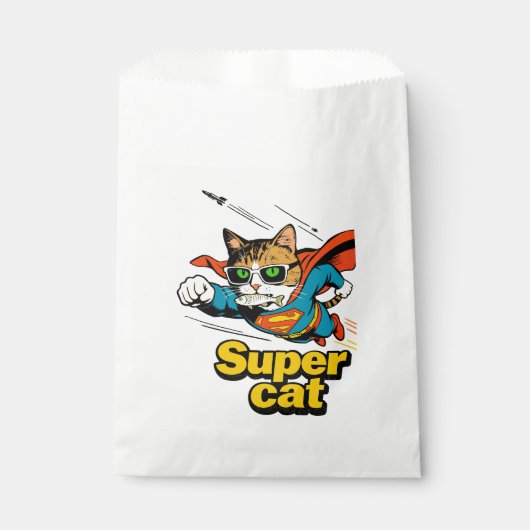 Supercat vliegt met vis  bedankzakje (Voorkant)