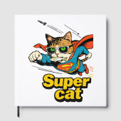 Supercat vliegt met vis  gastenboek (Voorkant)