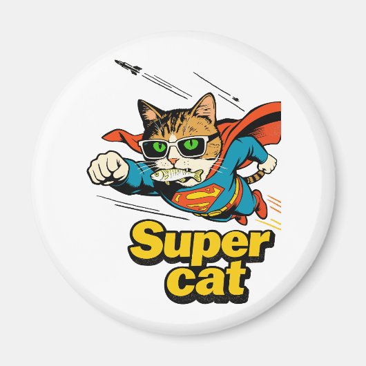 Supercat vliegt met vis magneet (Voorkant)
