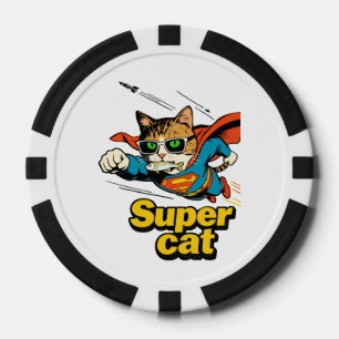 Supercat vliegt met vis  poker chips