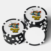 Supercat vliegt met vis poker chips (Opstapeling)