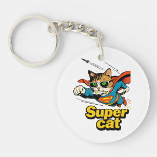 Supercat vliegt met vis sleutelhanger