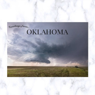 Supercel Thunderstorm over een Oklahoma Prairie Briefkaart