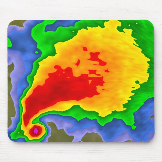 Supercell op Radar Mousepad voor de meteoroloog Muismat (Voorkant)