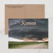 Supercell Thunderstorm nadert Severy Kansas Briefkaart (Voorkant / Achterkant)