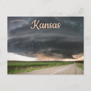 Supercell Thunderstorm nadert Severy Kansas Briefkaart