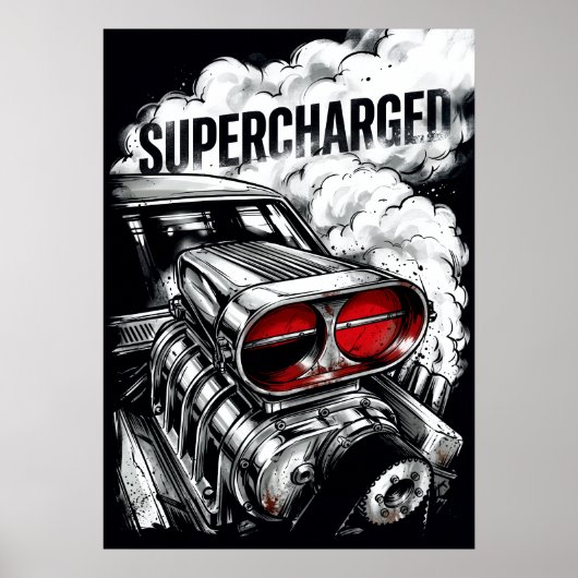 Supercharged Muscle Car poster (Voorkant)