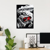 Supercharged Muscle Car poster (Thuiskantoor)