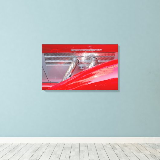 Supercharged zilver canvas afdruk (Insitu (Houten vloer))