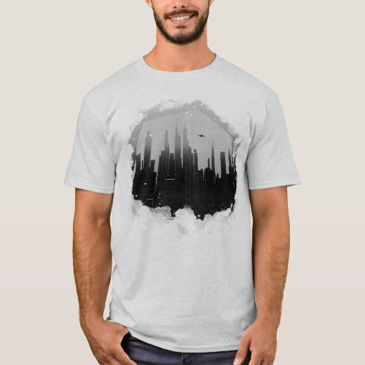 SuperCity Landschap BW T-shirt (Voorkant)