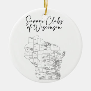 Superclubs van Wisconsin Keramisch Ornament