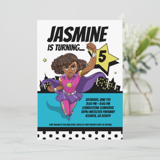 SuperCoco Persoonlijke 5x7 Uitnodigingen (Staand voorkant)