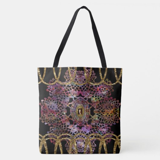 Supercool meisjesachtig barok patroon tote bag (Voorkant)