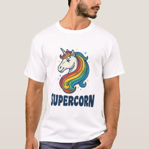Supercorn Eenhoorn Vintage Gravure T-Shirt Ontwerp