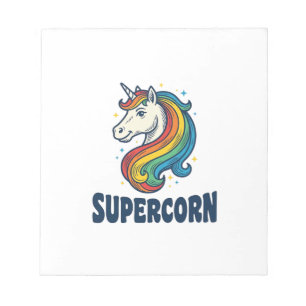 Supercorn Eenhoorn Vintage Gravure T-Shirt Ontwerp Notitieblok