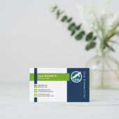 Supercreatieve stijlvolle groene Button Points CEO Visitekaartje (Staand voorkant)