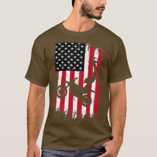 Supercross Freestyle Motocross Amerikaanse vlag T-shirt