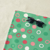 Supercute witte kat roze en mintgroene badhanddoek (In situ)